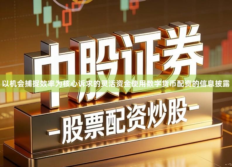 以机会捕捉效率为核心诉求的灵活资金使用数字货币配资的信息披露